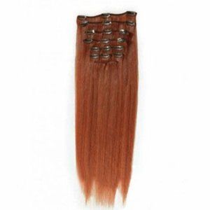26 inch 8 Pcs 18 Clip ons Straight Hair Extensions 26" #33 Dark Auburn